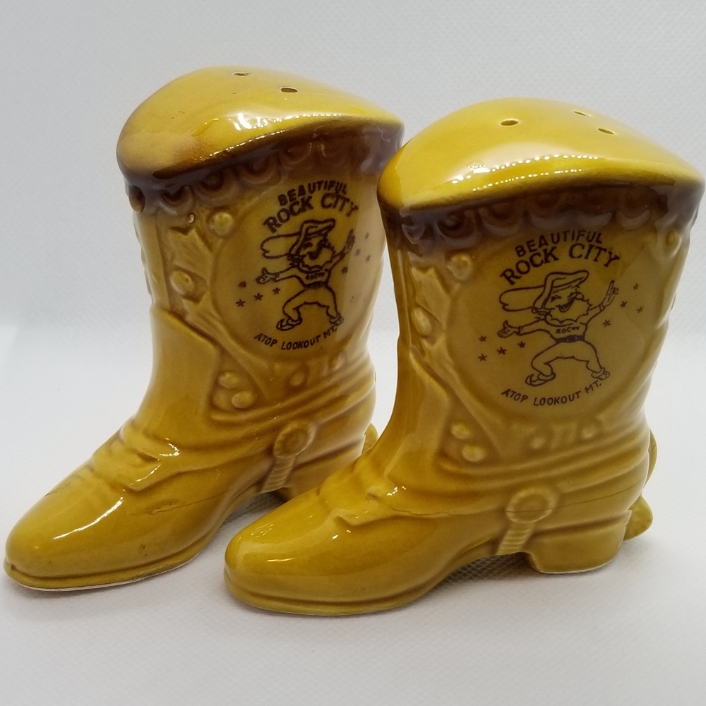 Boot shaped salt and pepper shakers